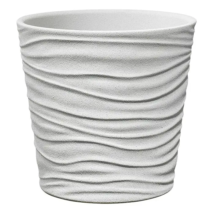 SK Okrugla tegla za biljke Sonora - Vanjska dimenzija (ø x V): 7 x 6 cm, Bijele boje, Keramika, Mat - Pogled sprijeda