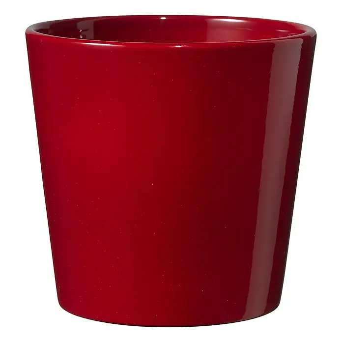 SK Übertopf rund Dallas Colore - Außenmaß (Ø x H): 7 x 6 cm, Bordeaux, Keramik, Glänzend - Vorderansicht