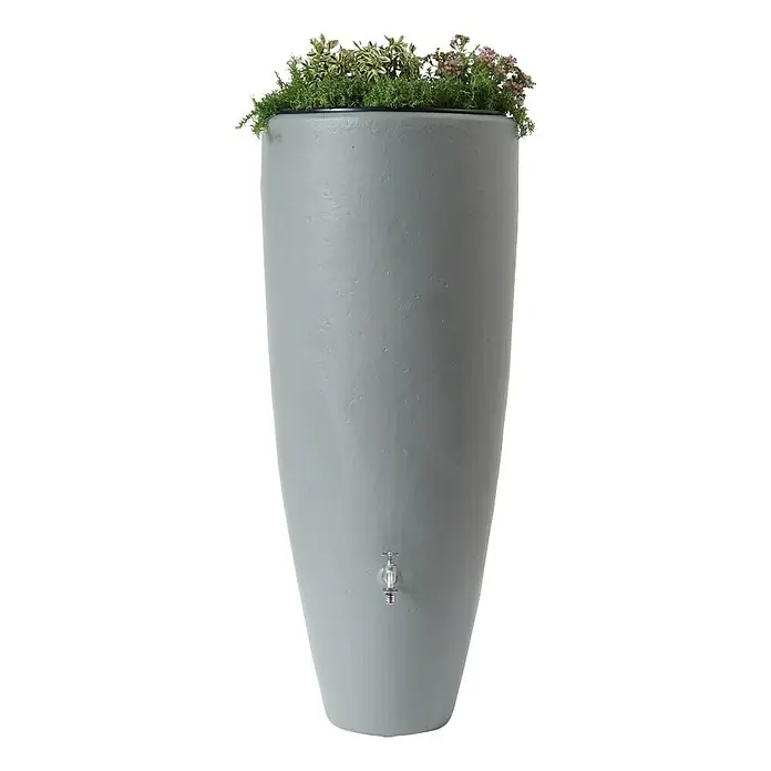 Garantia Classic Line Regenspeicher 2 in 1 - Zinkgrau, 300 l - Vorderansicht