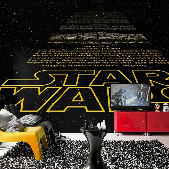 Komar Star Wars Potiskana tapeta [SI] Intro - 8 -delni, Zunanje dimenzije vključno s strešnim previsom (Š x G): 368 x 254 cm, Papir - Pogled od spredaj