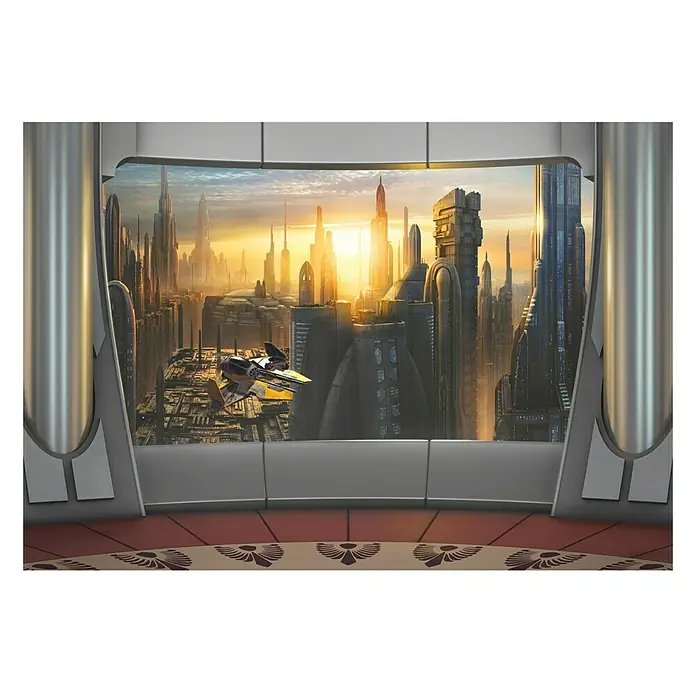 Komar Star Wars Fototapete Coruscant View - 8 -tlg., B x H: 368 x 254 cm, Papier - Vorderansicht