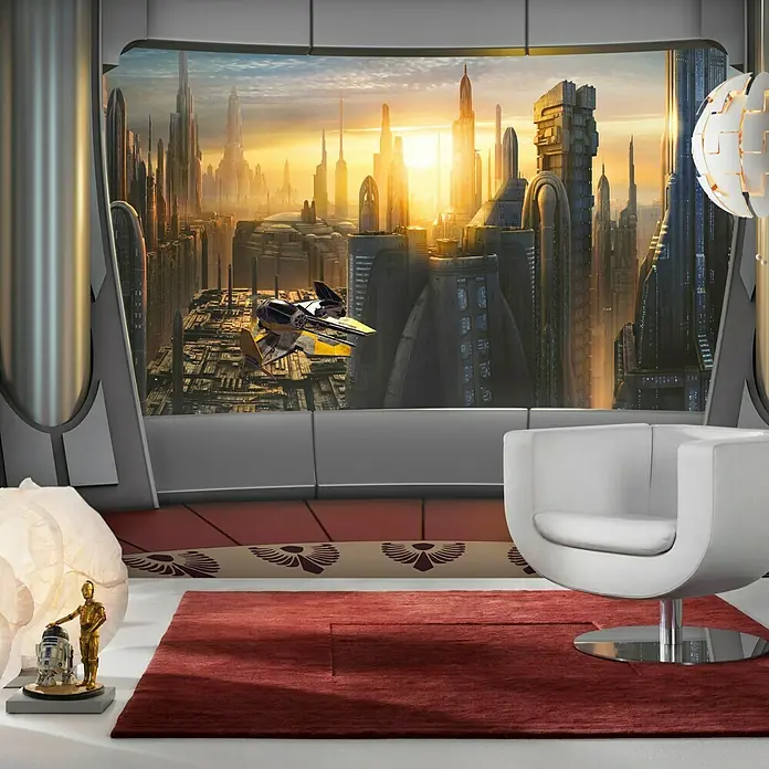 Komar Star Wars Fototapete Coruscant View - 8 -tlg., B x H: 368 x 254 cm, Papier - Vorderansicht