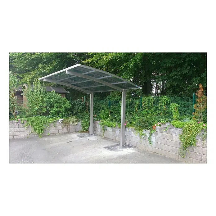 Ximax Carport Portoforte 110 - 4,9 x 2,7 m, Einfahrtshöhe: Max. 2,2 m, Edelstahloptik, Schneelast: 137 kg/m² - Stimmungsaufnahme