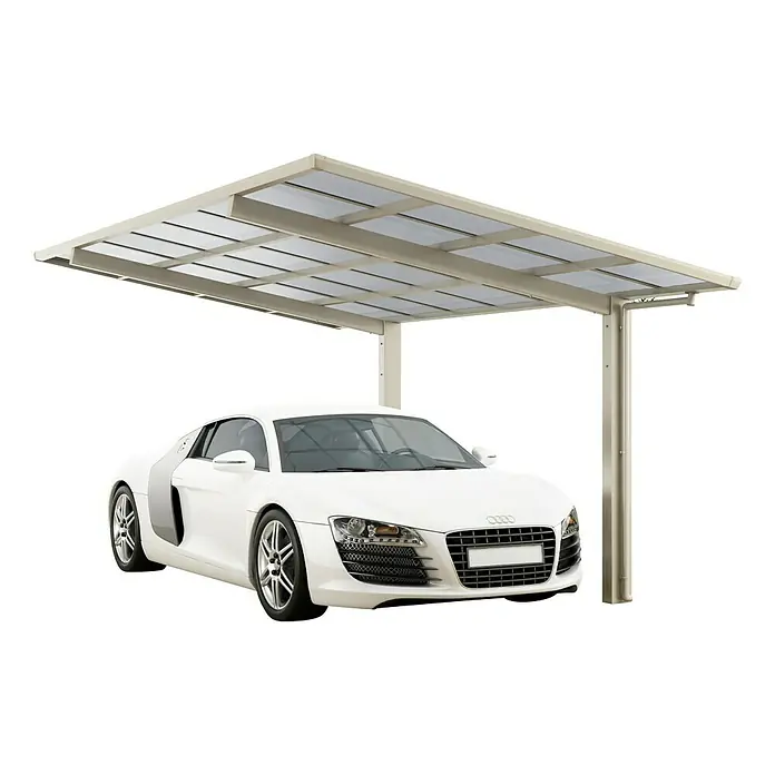 Ximax Carport LINEA 80 - 4,9 x 2,7 m, Einfahrtshöhe: 2,2 m, Edelstahloptik, Schneelast: 100 kg/m²