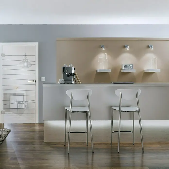 Diamond Doors Glasdrehtür Together - 834 x 1.972 mm, DIN Anschlag: Rechts, Einscheibensicherheitsglas (ESG), Mattglas - Stimmungsaufnahme