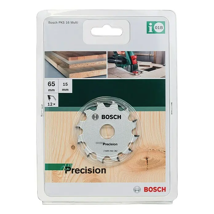Bosch Kreissägeblatt Spezial - 65 mm, Bohrung: 15 mm, 12 Zähne - Vorderansicht