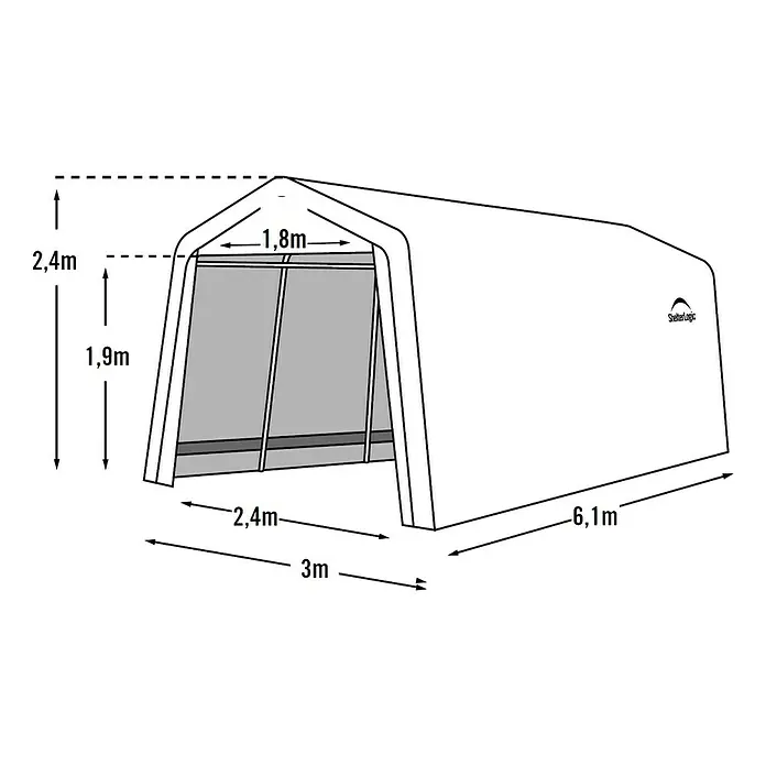 ShelterLogic Garaža - 610 x 300 x 240 cm, Plastika