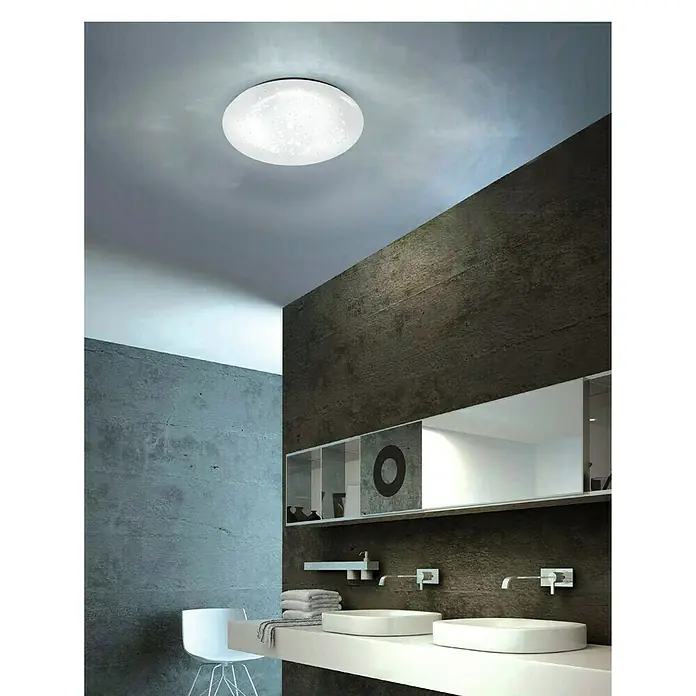LeuchtenDirekt LED stropna svjetiljka Skyler - 8 W, Bijele boje, Topla bijela, Promjer: 250 mm