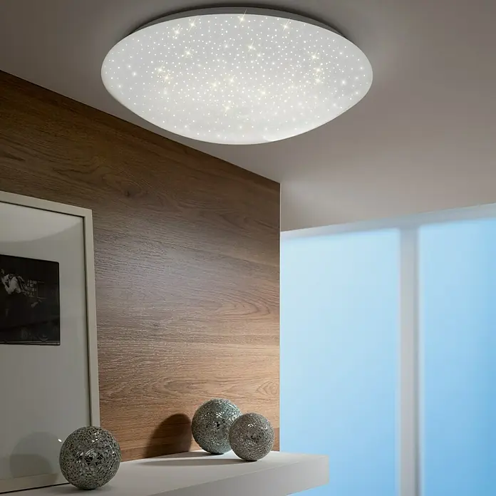 LeuchtenDirekt LED stropna svjetiljka Skyler - 8 W, Bijele boje, Topla bijela, Promjer: 250 mm