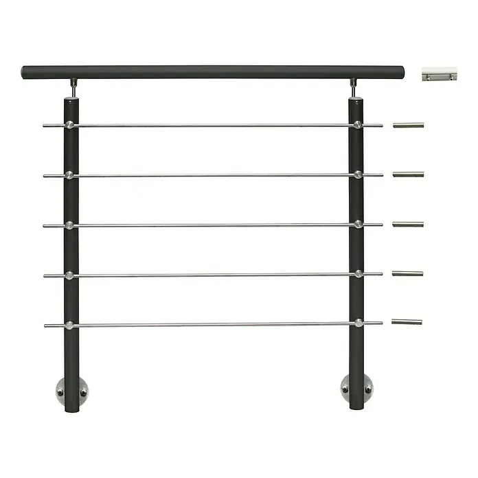 Treba Frewa Geländer-Set AG5 - Seitenmontage, Aluminium, Anthrazit, Edelstahl, Länge: 1.500 mm