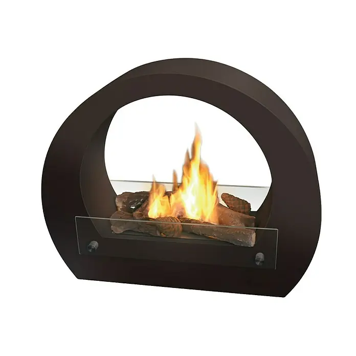 Purline Chimenea de bioetanol Saturn B - 64 x 23 x 52 cm, Negro - Vista frontal