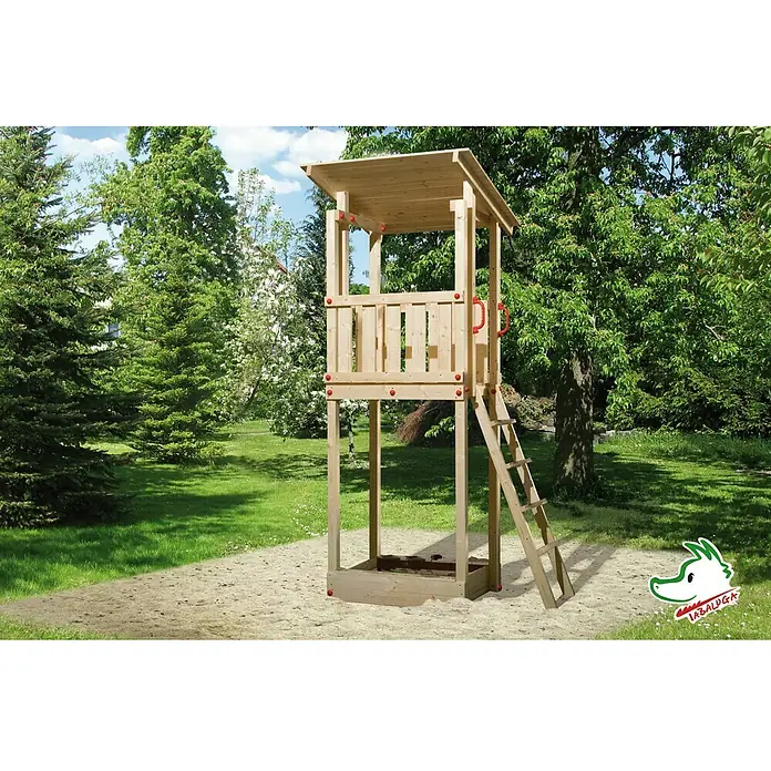 Weka Drachenturm Tabaluga - 82 x 100 x 299 cm, Fichte, Naturbelassen, Pultdach - Stimmungsaufnahme