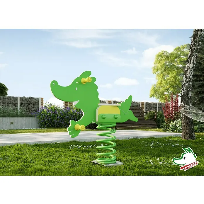 Weka Federwippe Tabaluga - HDPE-Kunststoff, Grün, Höhe: 95 cm - Stimmungsaufnahme