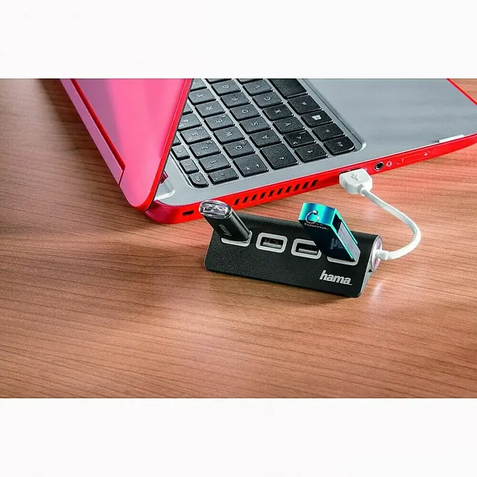 Hama USB-Hub - USB 2.0, Schwarz/Weiß