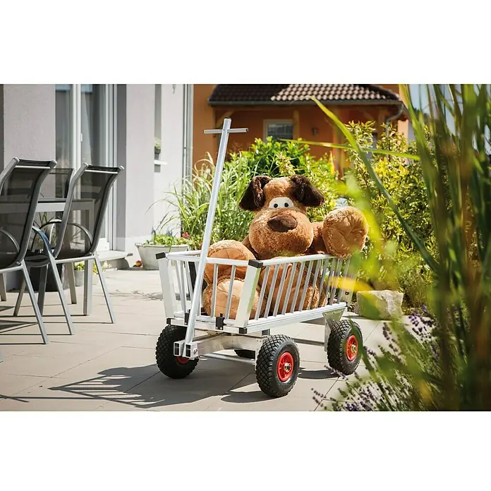 Bollerwagen - 105 x 63 x 58 cm, Aluminium, Klappbar - Vorderansicht
