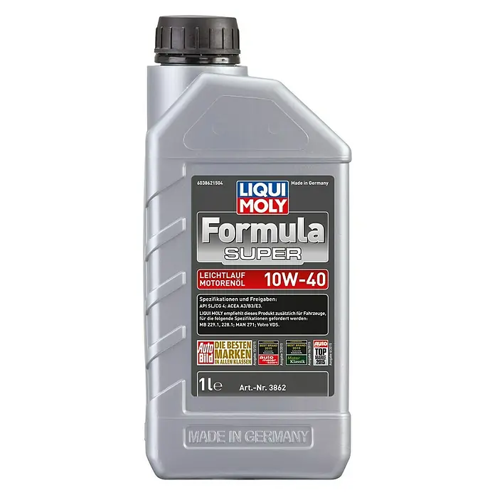 Liqui Moly Formula Super Motoröl - Geeignet für: Ältere Fahrzeuge, 10W-40, A3/B4/E4, 1 l - Vorderansicht