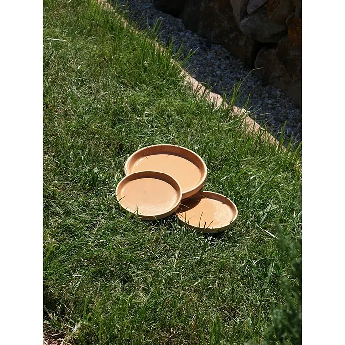 Blumentopf-Untersetzer - Außenmaß (Ø x H): 13 x 1,9 cm, Naturmaterialien, Hell - Stimmungsaufnahme