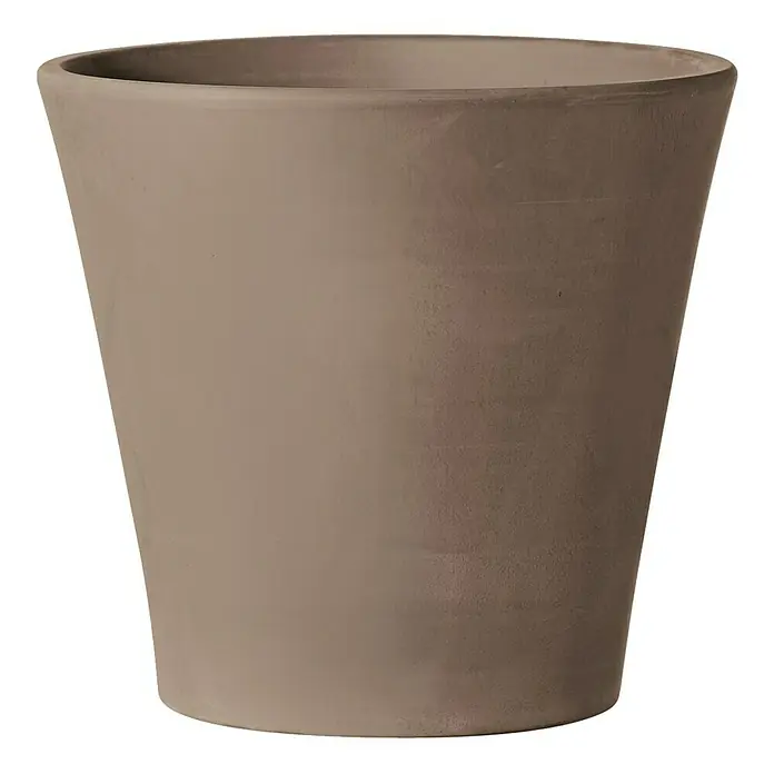 Deroma Moka Garden Pflanztopf Vaso Cono - Außenmaß (Ø x H): 25,7 x 23,7 cm, Naturmaterialien, Graphit - Vorderansicht