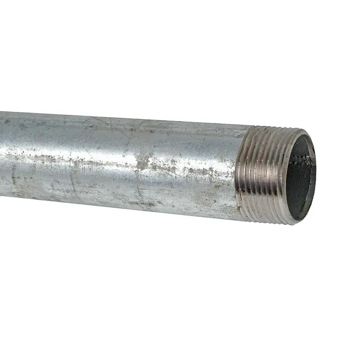 Pocinčana cijev - ½″, Duljina: 200 mm, Pocinčano - Pogled sprijeda