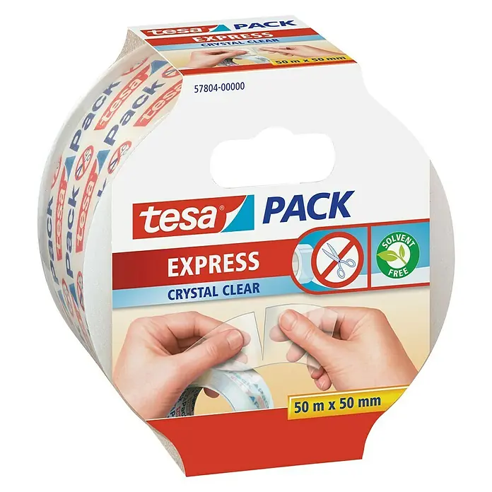 Tesa Pack Klebeband Express - Kristallklar, L x B: 50 m x 50 mm - Vorderansicht
