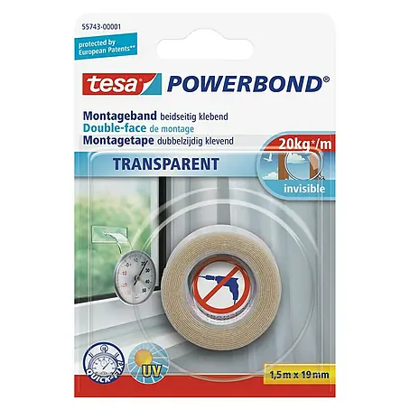 Tesa Powerbond Montagetape Transparant