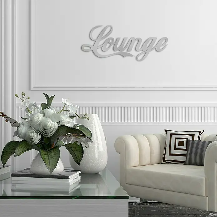 Wandobjekt - Lounge, Silber/Grau, 60 x 25 cm - Vorderansicht