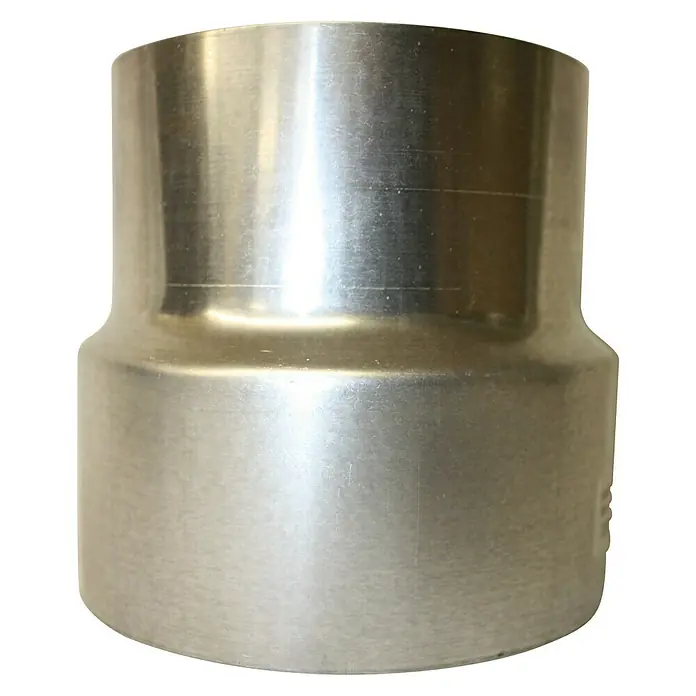 Ofenrohrerweiterung - Durchmesser: 120 mm - 150 mm, Feueraluminiert, Silber - Vorderansicht