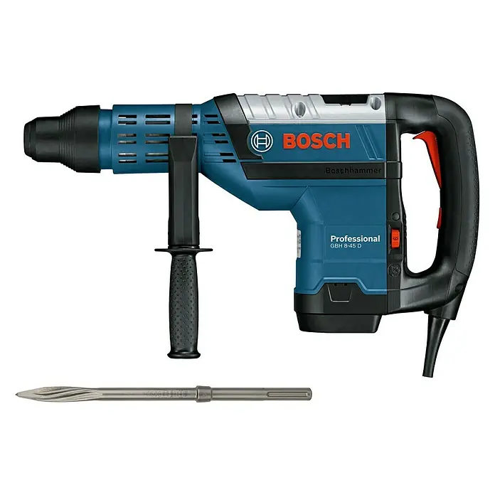 Bosch Professional Udarna bušilica GBH 8-45 D - 1.500 W, Jačina pojedinog udarca: 12,5 J, Broj udaraca: 1.380 /min - 2.720 /min - Pogled s lijeve strane