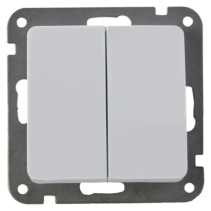 Voltomat VEGA Doppelwechselschalter - Silber, Unterputz, Kunststoff, 10 A - Ansicht von oben
