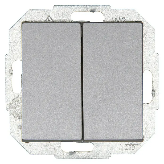 Voltomat Serienschalter - Silber, Unterputz, Kunststoff, 10 A - Vorderansicht
