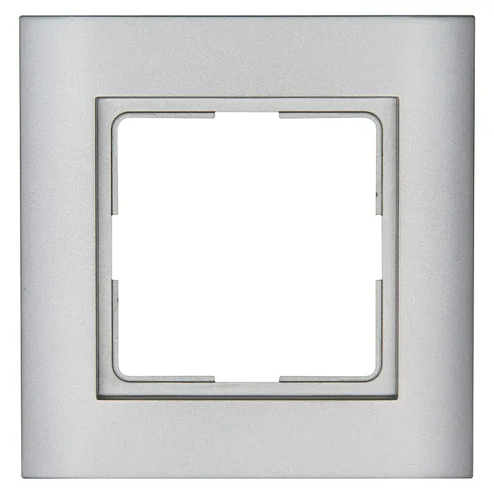 Voltomat Verona Abdeckrahmen - Silber, 1-fach, Kunststoff, Unterputz - Vorderansicht