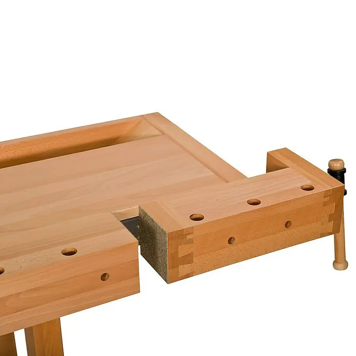 Ramia Werkbank Premium Monster - 2.120 x 790 x 870 mm, Schwalbenschwanzgezinktes Buchenholz - Vorderansicht