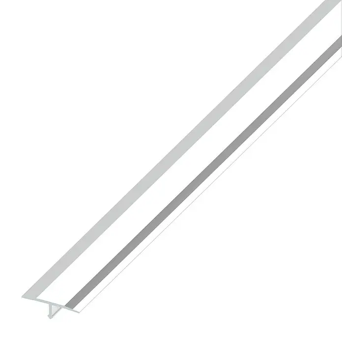 Voegafdekprofiel - Aluminium, Chroom, 1 m x 25 mm x 25 mm - Zijaanzicht links