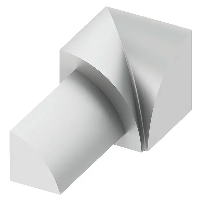 Viertelkreis-Inneneck - Aluminium, Silber, Höhe: 8 mm - Linke Seitenansicht