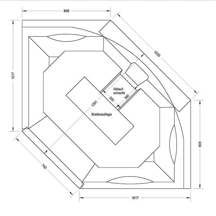 Ottofond Wannenträger Almeira - Passend für: Ottofond Eckbadewanne Almeria 150 x 150 cm