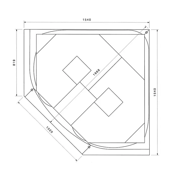 Ottofond Badewannenträger Largo - Passend für: Eckbadewanne Largo 150 x 150 cm