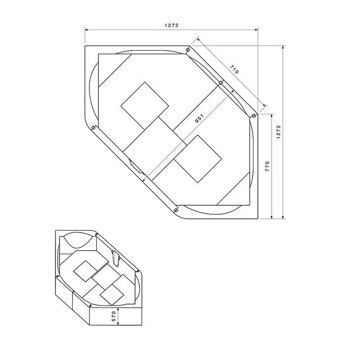 Ottofond Wannenträger Tallinn - Passend für: Ottofond Eckbadewanne Tallinn 130 x 130 cm