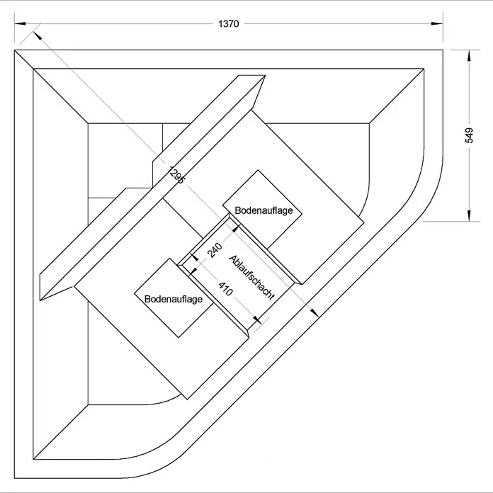 Ottofond Badewannenträger Valletta - Passend für: Ottofond Eckbadewanne Valletta 140 x 140 cm