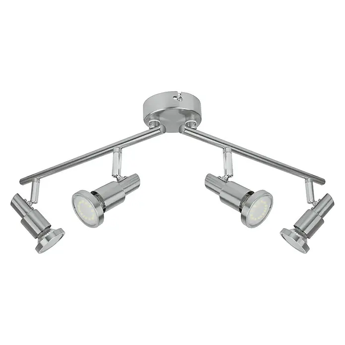 Ledvance Regleta LED - 12 W, L x An x Al: 675 x 80 x 155 mm, Níquel mate, Blanco cálido, 4 ud.
