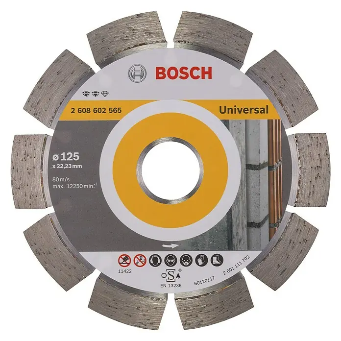 Bosch Professional Diamantdoorslijpschijf Expert Universal - Schijfdiameter: 125 mm, Geschikt voor: Bouwmaterialen - Vooraanzicht
