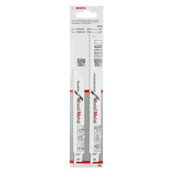 Bosch Professional Komplet listova za sabljastu pilu - Građevno drvo / ploča od iverice, 2 -dij. - Pogled sprijeda