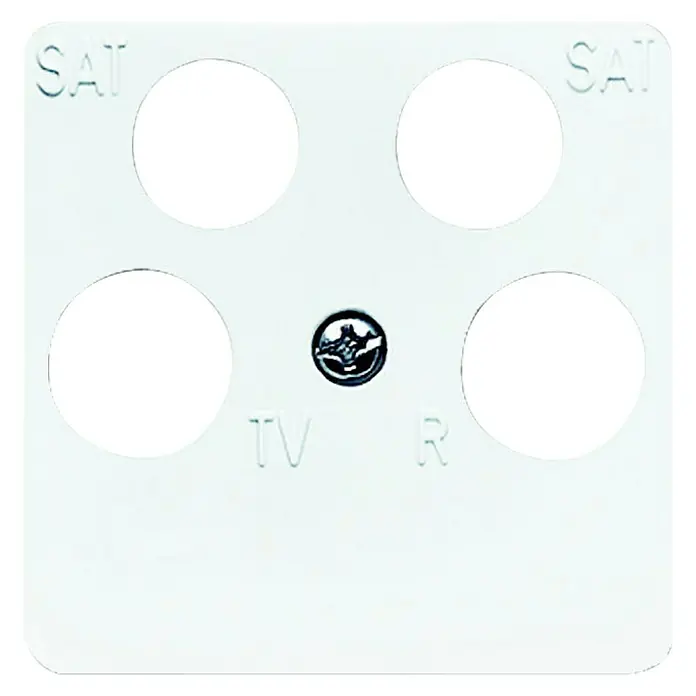 Busch-Jaeger Reflex SI SAT-Antennenabdeckung - Studioweiß, 4-fach, Glänzend, Kunststoff, IP20 - Vorderansicht