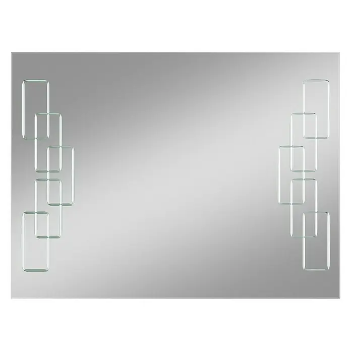 Kristall-Form Rillenschliffspiegel Geometric - 80 x 60 cm, Eckig - Vorderansicht