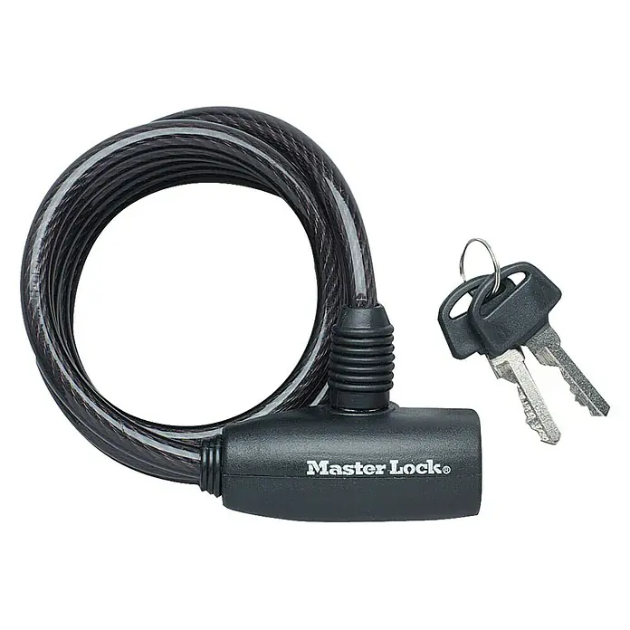 MasterLock Kabelschloss - Länge: 180 cm, Durchmesser: 8 mm, Sicherheitsstufe: Level 4 - Vorderansicht