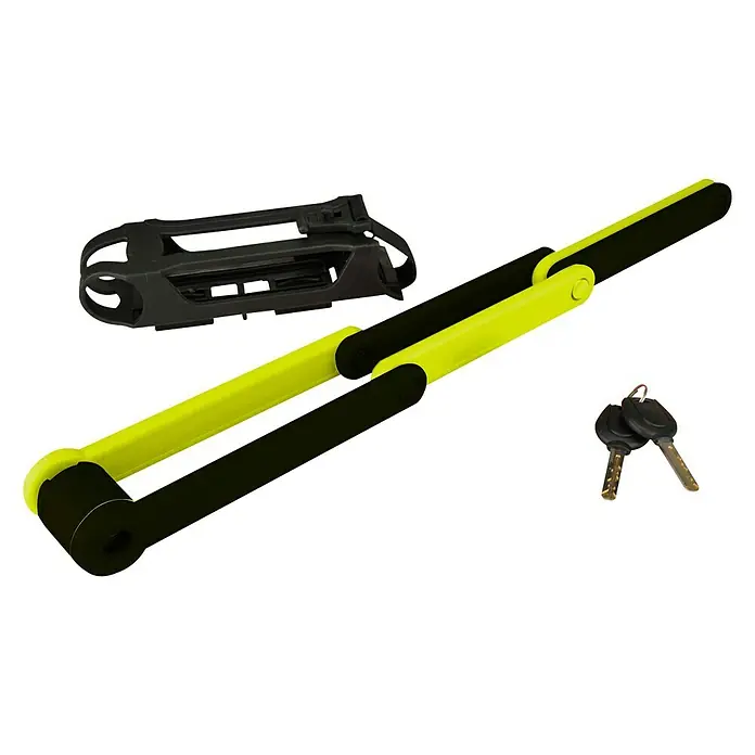 Fischer Faltschloss - Länge: 85 cm, Security Level 8, Schwarz, Neongelb - Vorderansicht