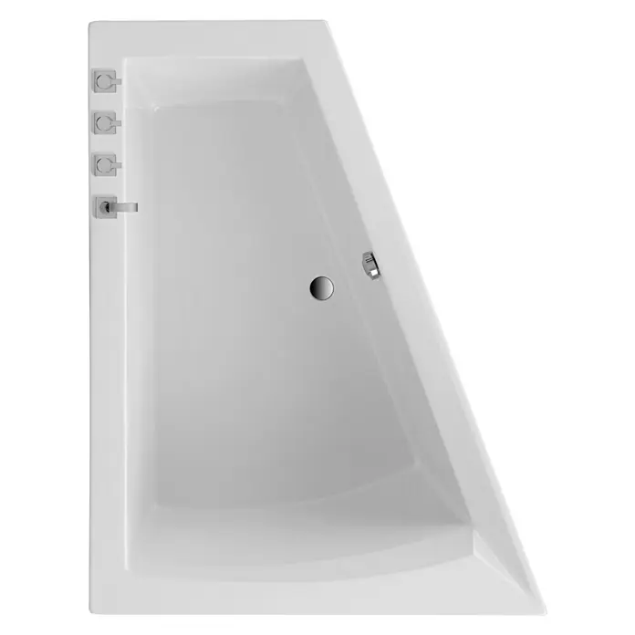 Ottofond Badewanne Cebu 2 B - Linksseitig, 175 x 135/70 x 50 cm, Sanitäracryl, Weiß - Ansicht von oben