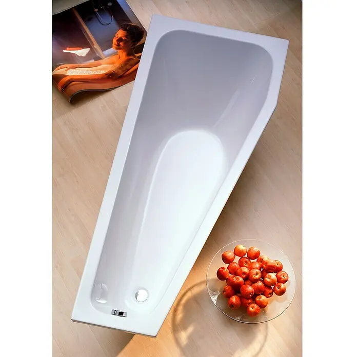 Ottofond Badewanne Durban - Rechtsseitig, 170 x 75/40 x 41,5 cm, Sanitäracryl, Weiß - Ansicht von oben