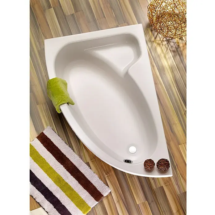 Ottofond Badewanne Sansibar B - Linksseitig, 150 x 97 cm, Sanitäracryl, Weiß - Ansicht von oben