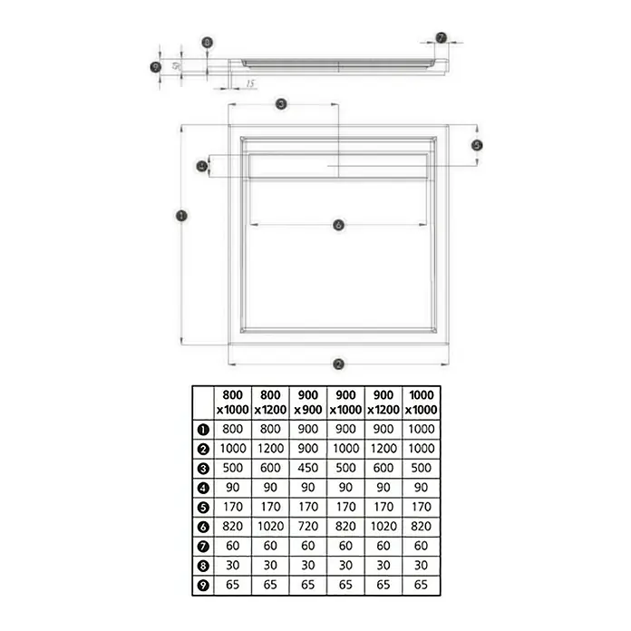 Ottofond Duschwanne Plano-Board - 80 x 120 cm, Sanitäracryl, Weiß - Ansicht von oben