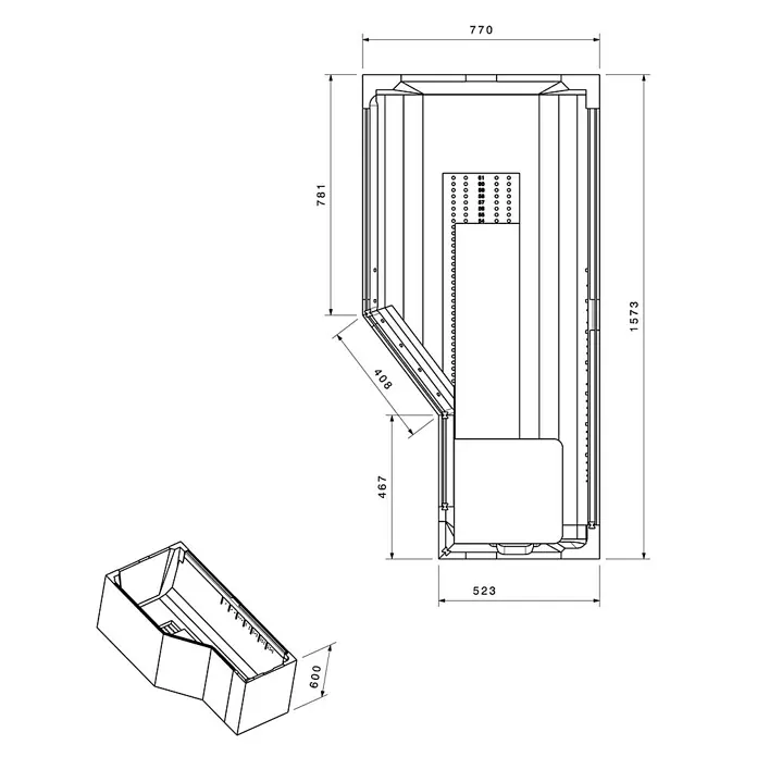 Ottofond Badewannenträger Flint B - Passend für: Badewanne Flint B 160 x 80 cm - Ansicht von oben